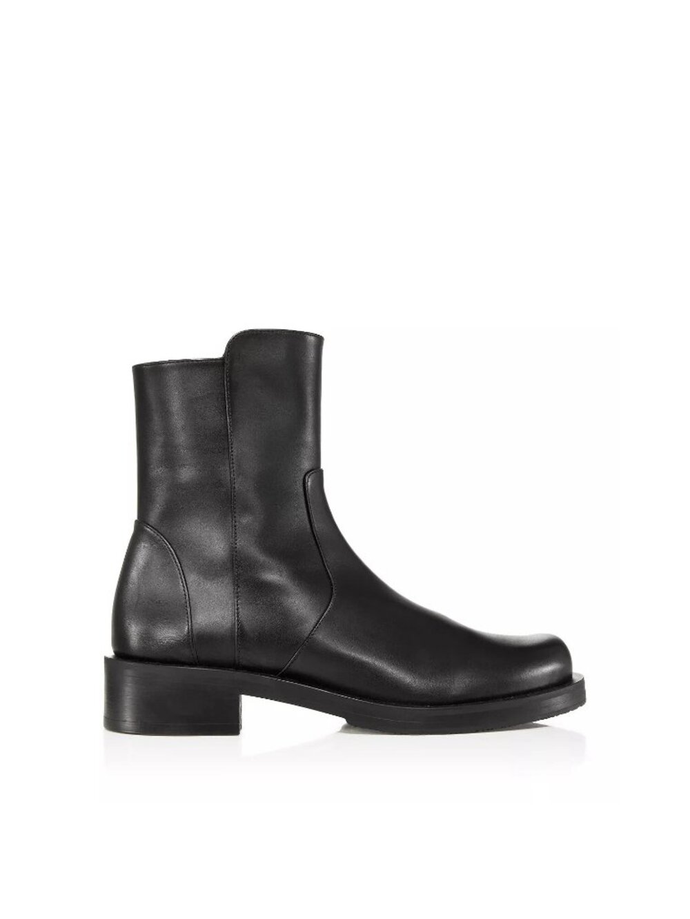 $650 STUART WEITZMAN 5050 Bold ZIP ankle boots BLACK LEATHER 8 B (PD28)